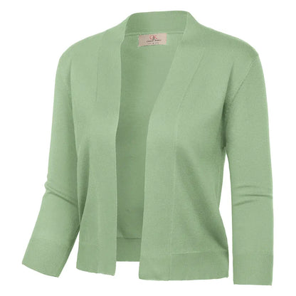 Grace Karin Women'S Fitted Knitting Cardigan, 3/4 Sleeve Cropped Open Front Sweater, Casual Lightweight Tops for Dresses,Back to School,Back to School Shopping, Cardigans