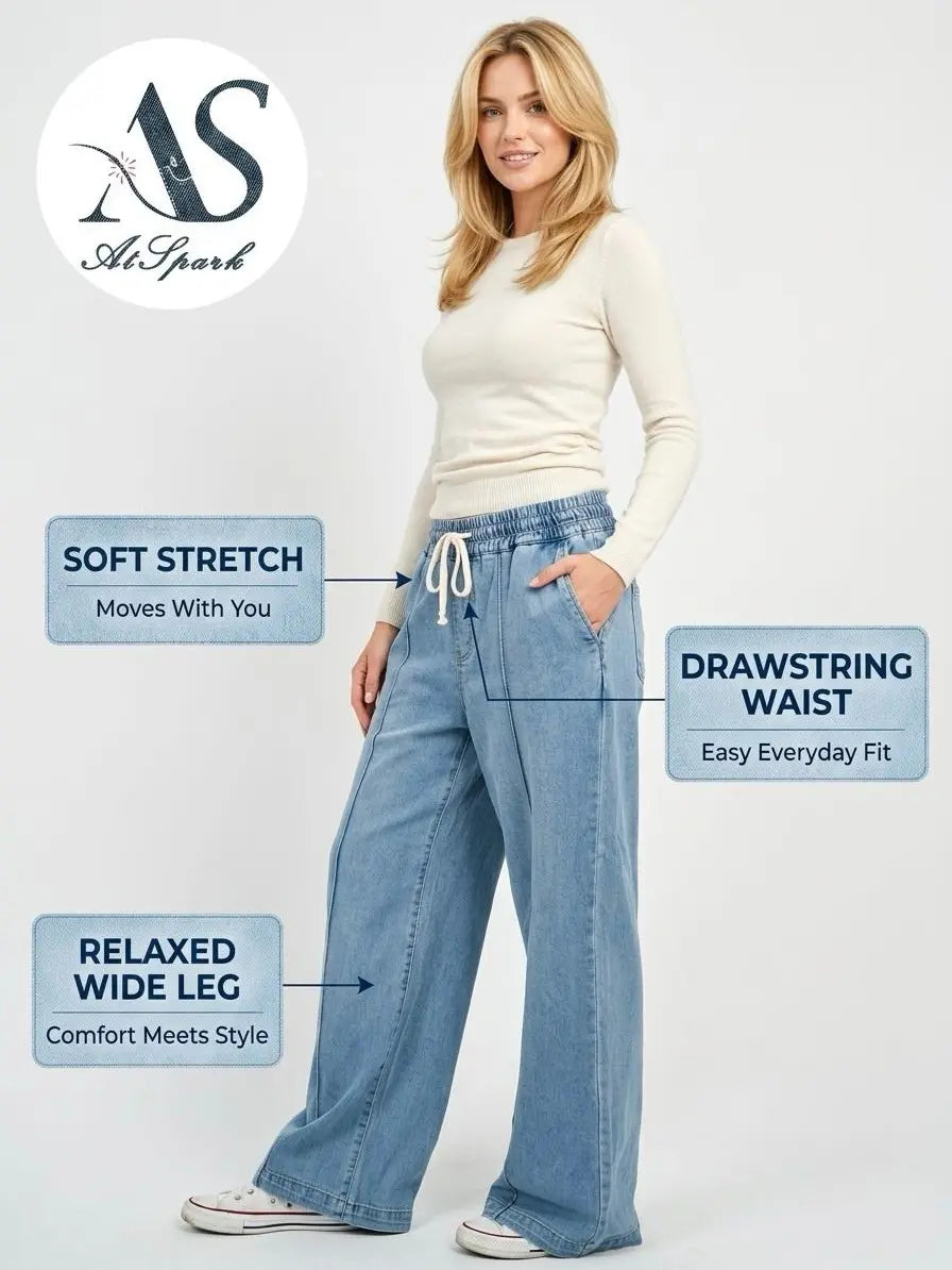 Atspark High Waist Loose Fit Jeans – from Coffee Runs to Girls’ Night, Buttery Soft Wide Leg Denim with Tummy Control, No Weird Smell, Effortless Casual Outfit for Spring & Summer #OOTD #Relaxedfit #Atspark Pants Basic Womenswear Bottom