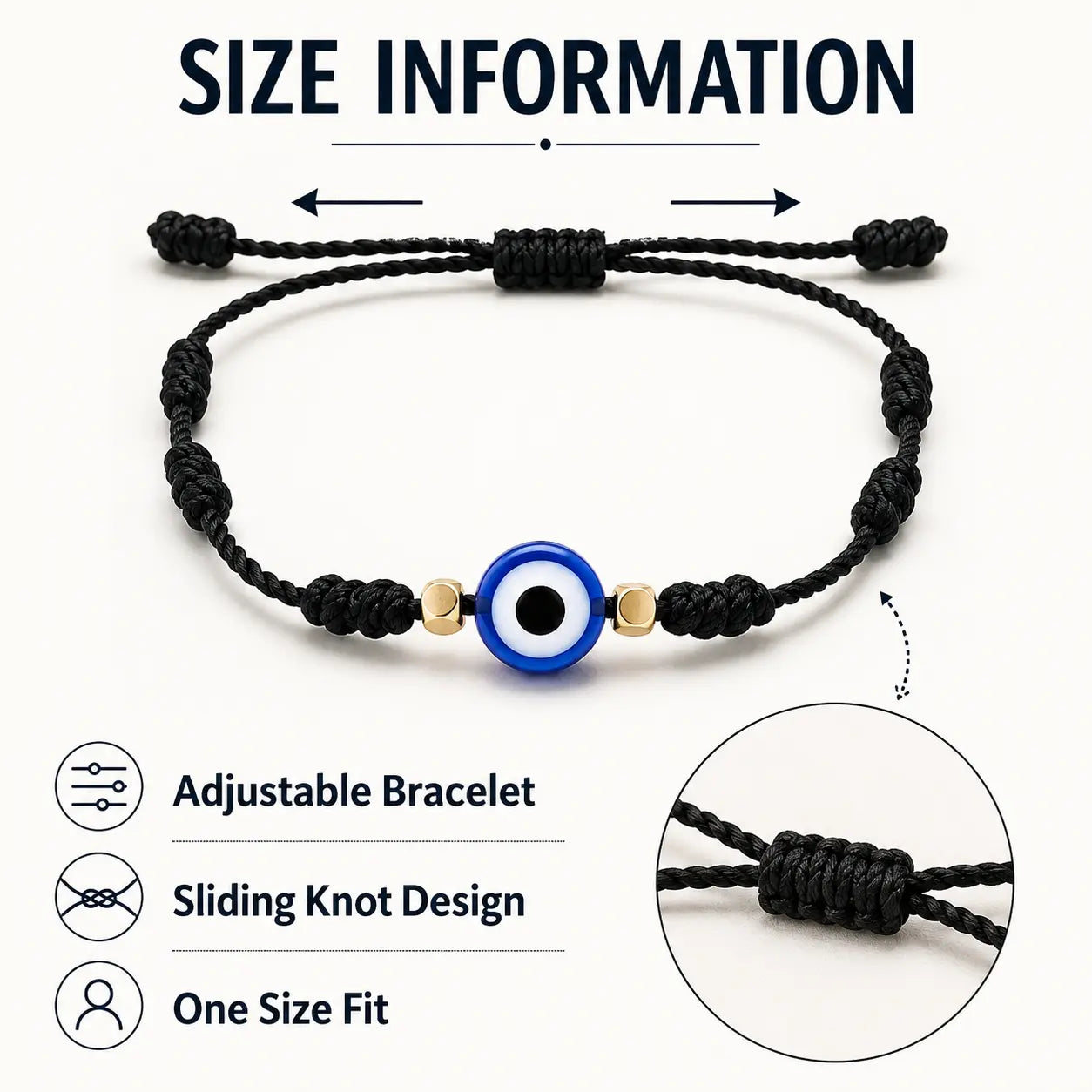 Evil Eye Bracelet for Women Men, Adjustable Lucky Protection Bracelet, Handmade Friendship String Bracelet