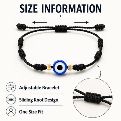 Evil Eye Bracelet for Women Men, Adjustable Lucky Protection Bracelet, Handmade Friendship String Bracelet